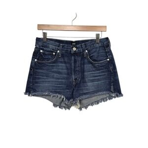 Edwin Shorts Womens 30 Blue Denim Cai Short 4 Inch Inseam Frayed Hem Made‎ USA